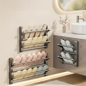 Wall-Mounted Aluminum Slipper Rack