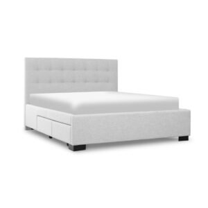 Lillian Stone Grey Queen Bed with 4 Drawers